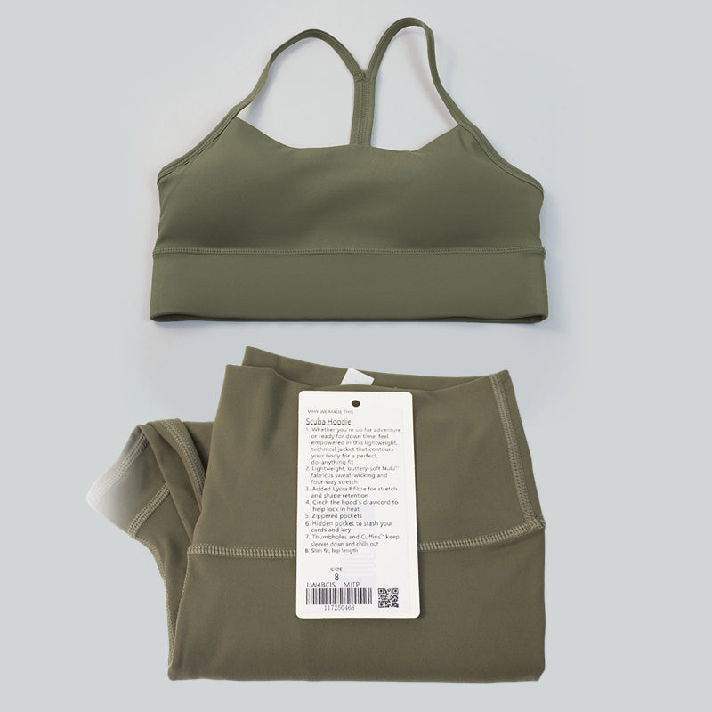 Pericic 2 Pieces Soft Naked Feel Women Yoga Set