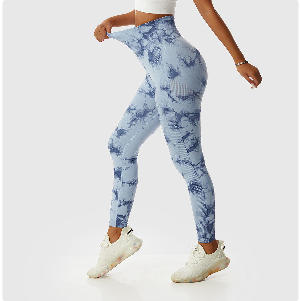 Tie Dye Seamless Leggings Scrunch Butt Lifting Elastic Tights