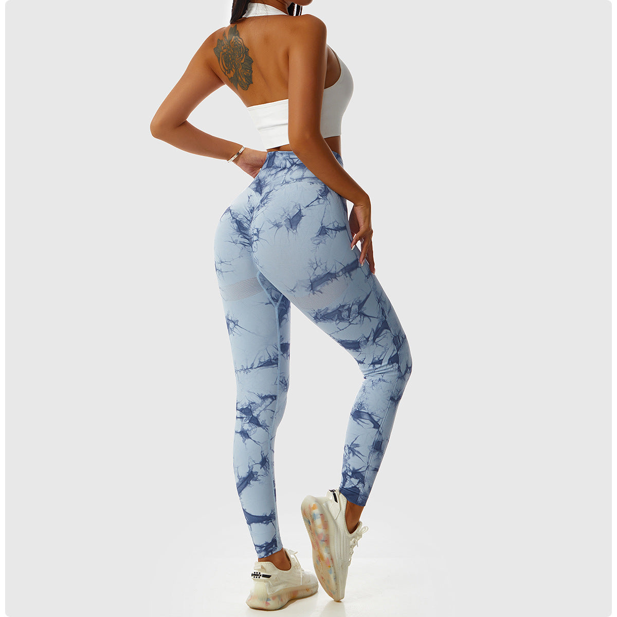 Tie Dye Seamless Leggings Scrunch Butt Lifting Elastic Tights