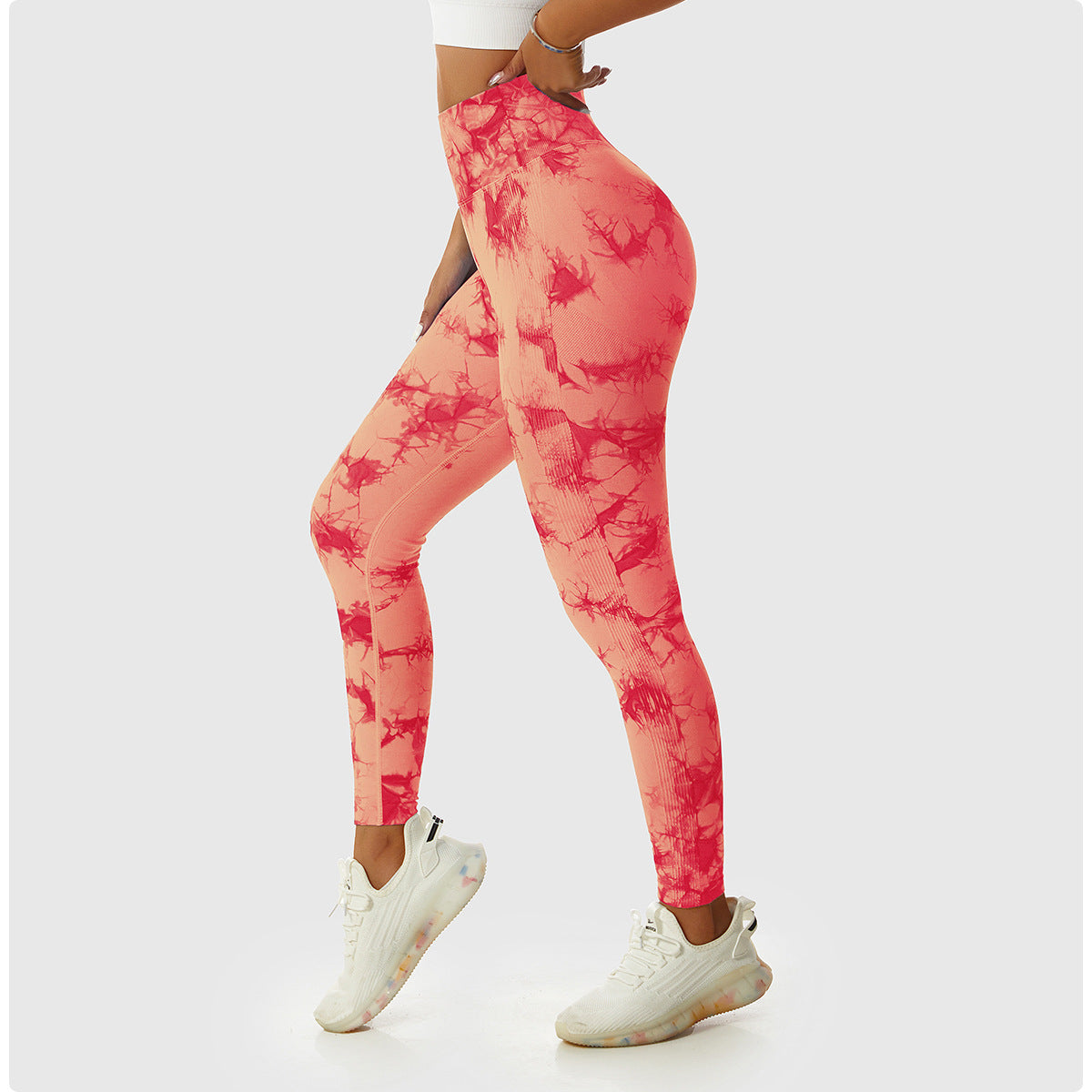 Tie Dye Seamless Leggings Scrunch Butt Lifting Elastic Tights
