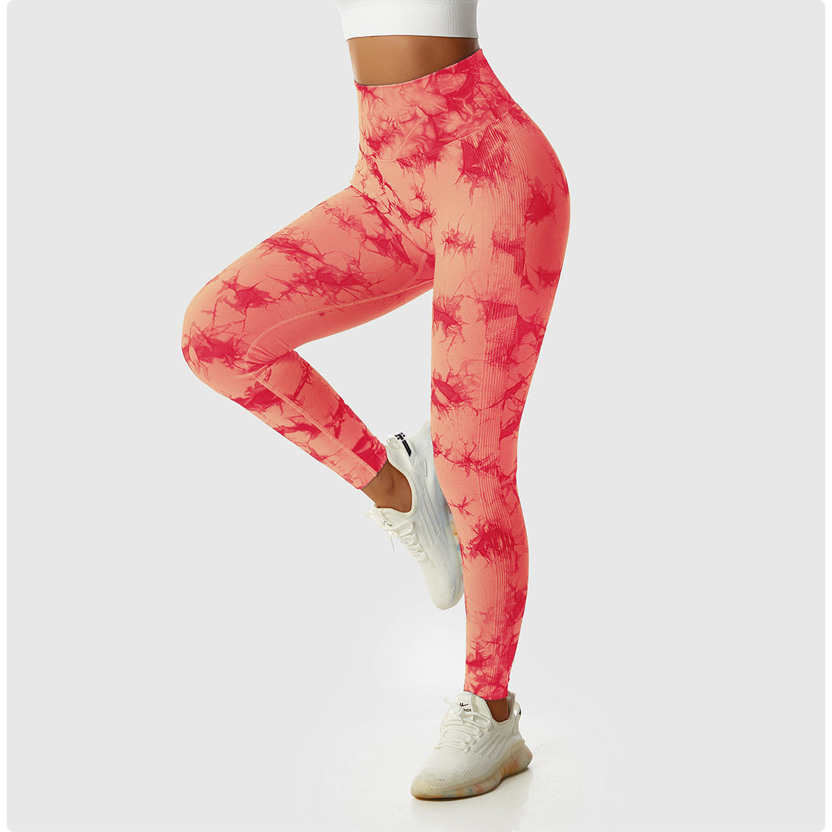Tie Dye Seamless Leggings Scrunch Butt Lifting Elastic Tights