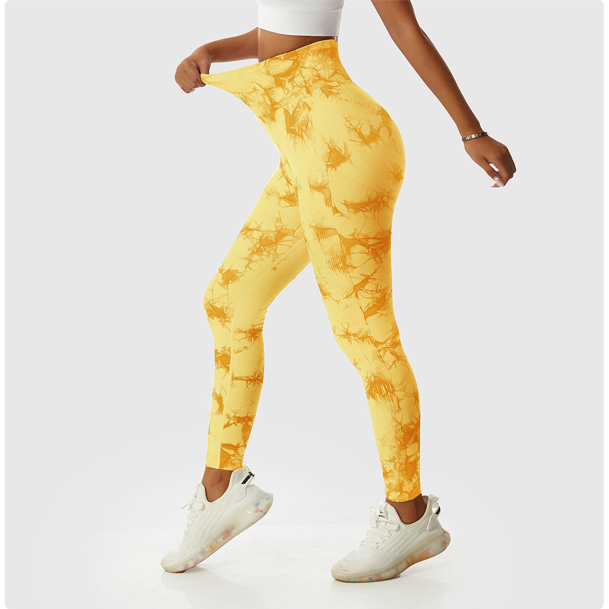 Tie Dye Seamless Leggings Scrunch Butt Lifting Elastic Tights