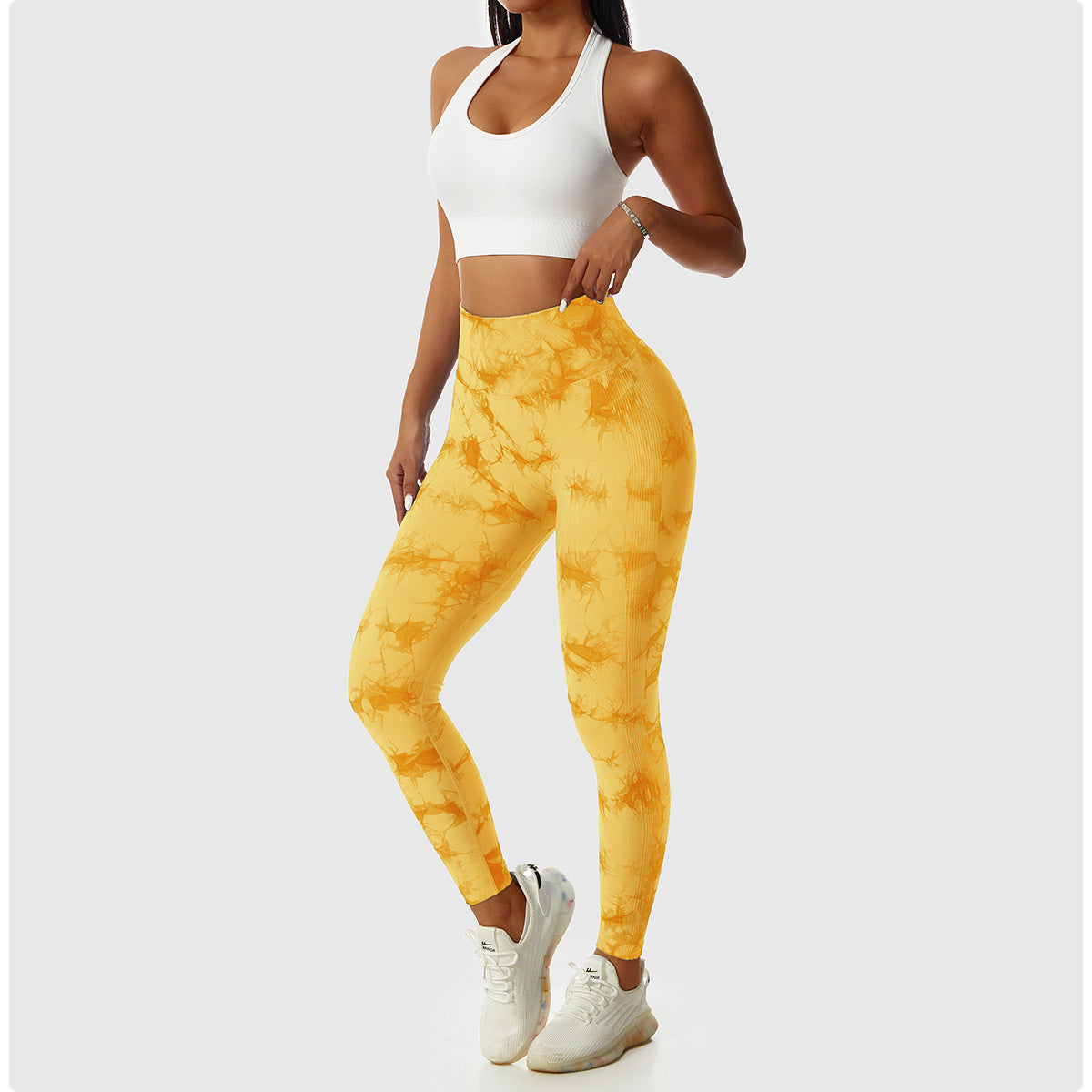 Tie Dye Seamless Leggings Scrunch Butt Lifting Elastic Tights