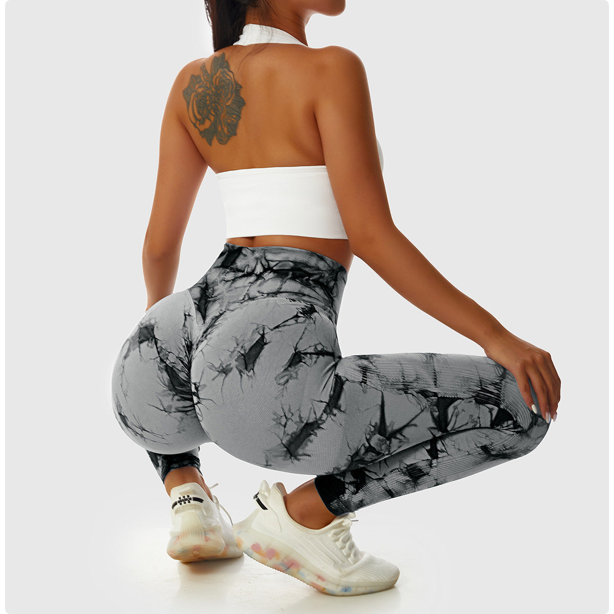 Tie Dye Seamless Leggings Scrunch Butt Lifting Elastic Tights