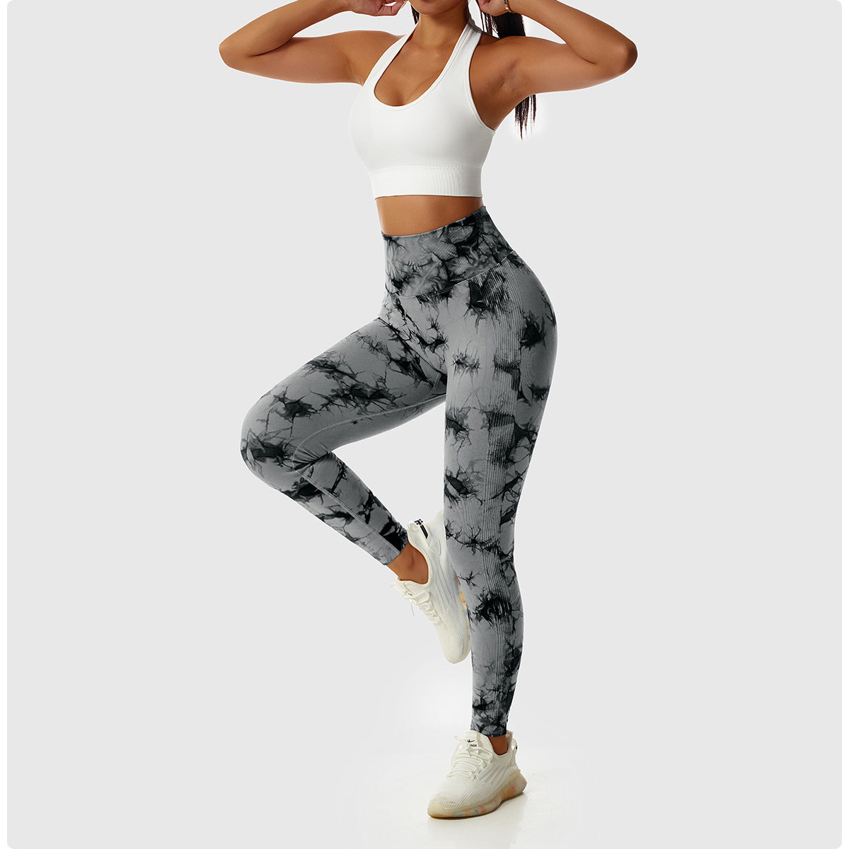 Tie Dye Seamless Leggings Scrunch Butt Lifting Elastic Tights