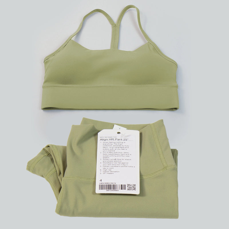 Pericic 2 Pieces Soft Naked Feel Women Yoga Set