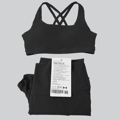 Pericic 2 Pieces X-Shaped Sports Bra+Yoga Leggings Set