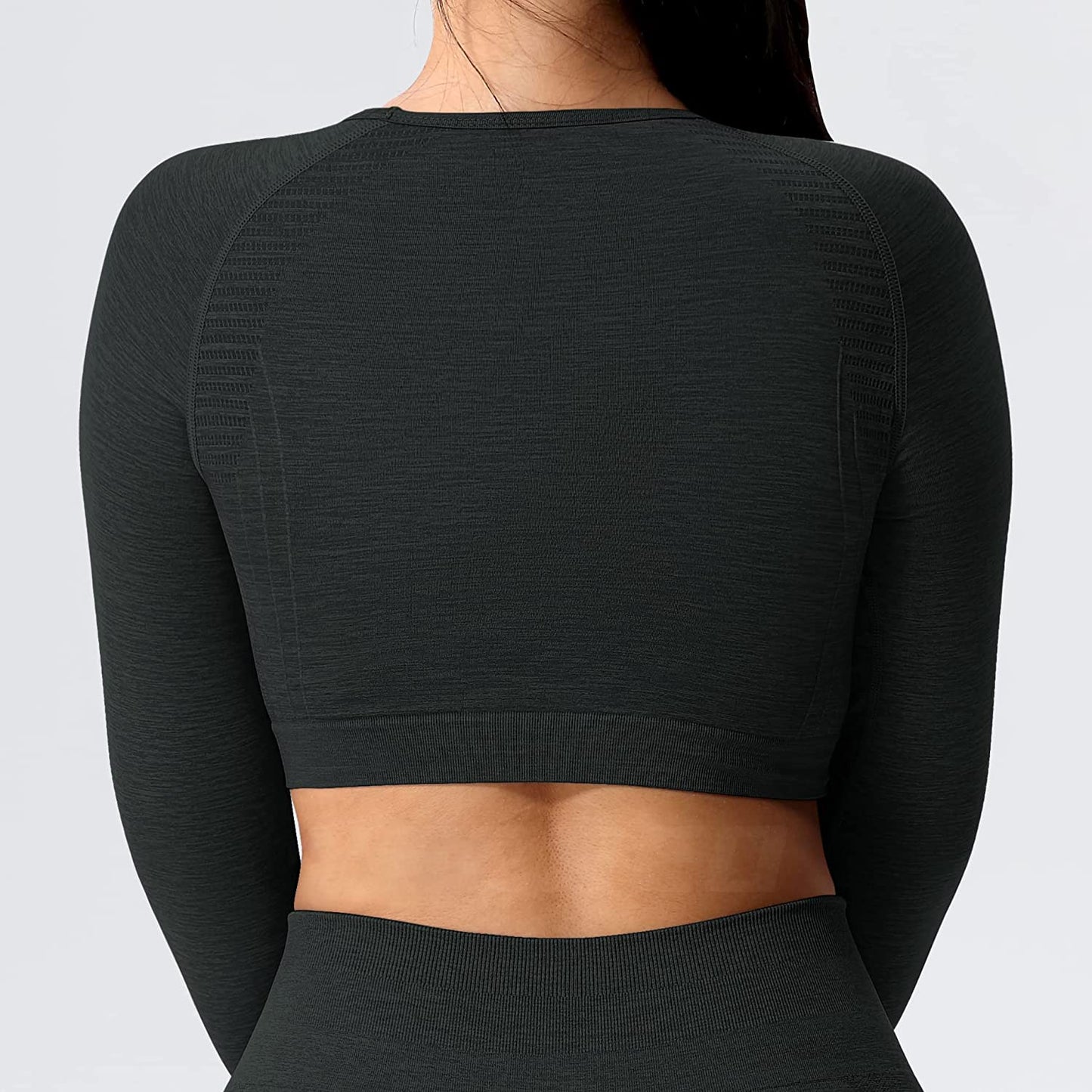 Pericic Amplify Seamless Long Sleeve Crop Gym Shirts For Women Workout Yoga Tops